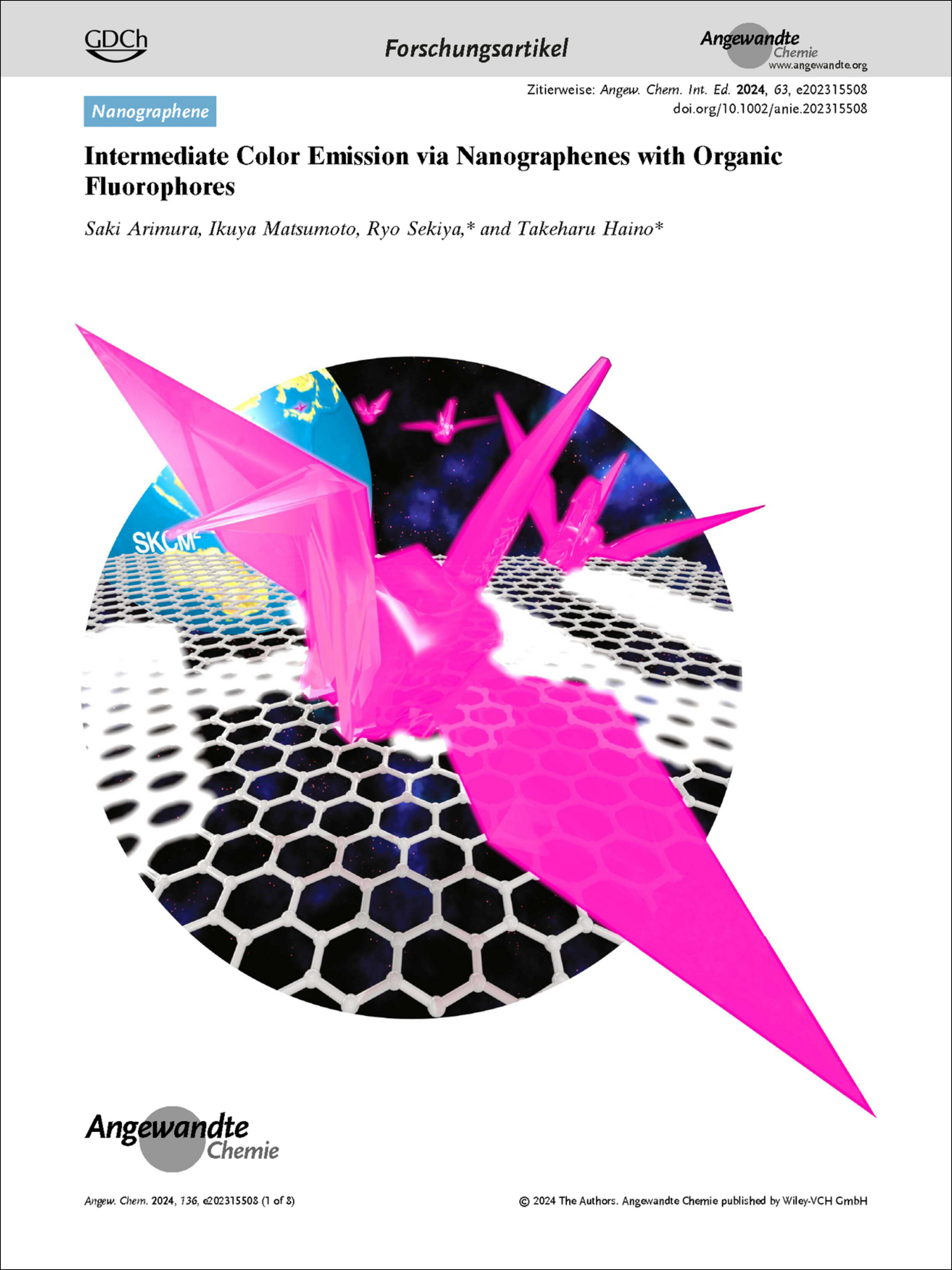 Frontispiece: Intermediate Color Emission via Nanographenes with Organic Fluorophores Volume 63 Issue 14, 2024