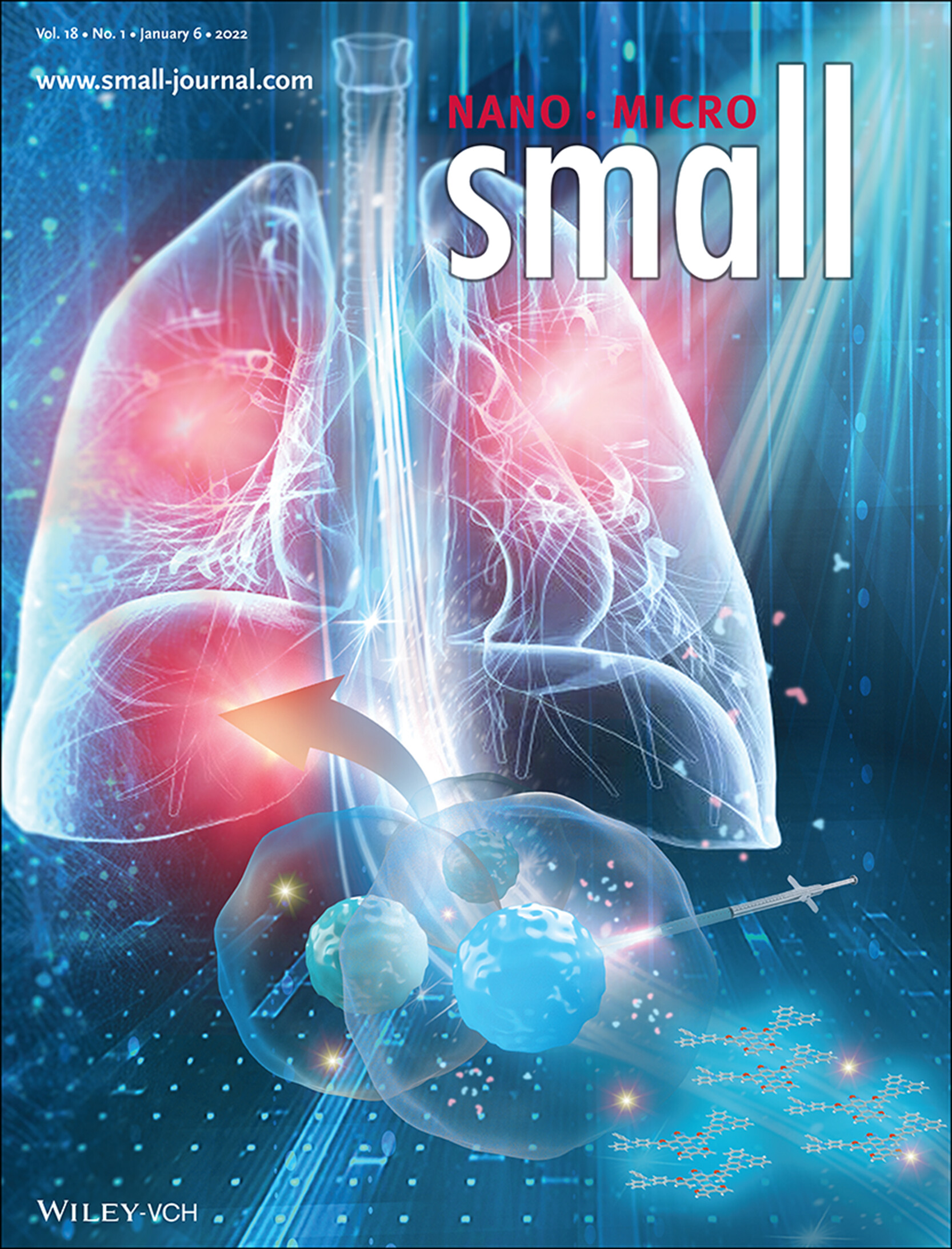 Promoted NIR-II Fluorescence by Heteroatom-Inserted Rigid-Planar Cores for Monitoring Cell Therapy of Acute Lung Injury (Small 1/2022) Volume 18 Issue 1, 2022
