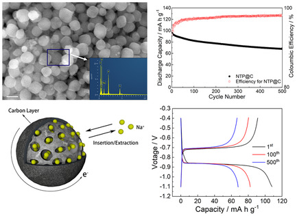 A High Rate and Long Cycling Performance NaTi2(PO4)3 Core–Shell Porous Nanosphere Anode for Aqueous Sodium-Ion Batteries