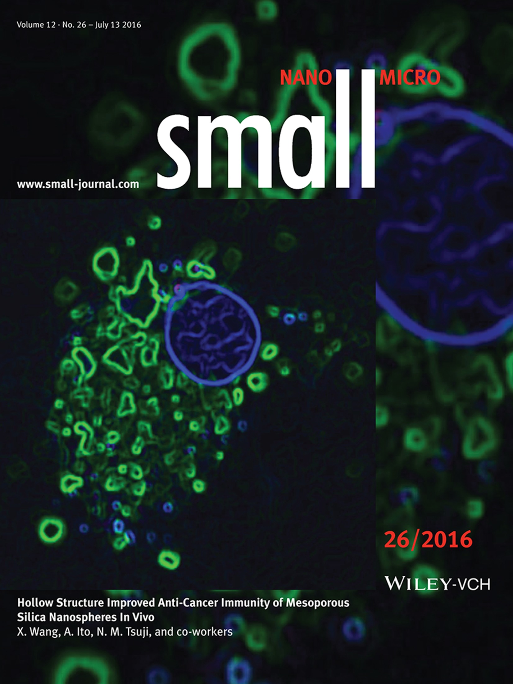 Silica Nanospheres: Hollow Structure Improved Anti-Cancer Immunity of Mesoporous Silica Nanospheres In Vivo (Small 26/2016)
