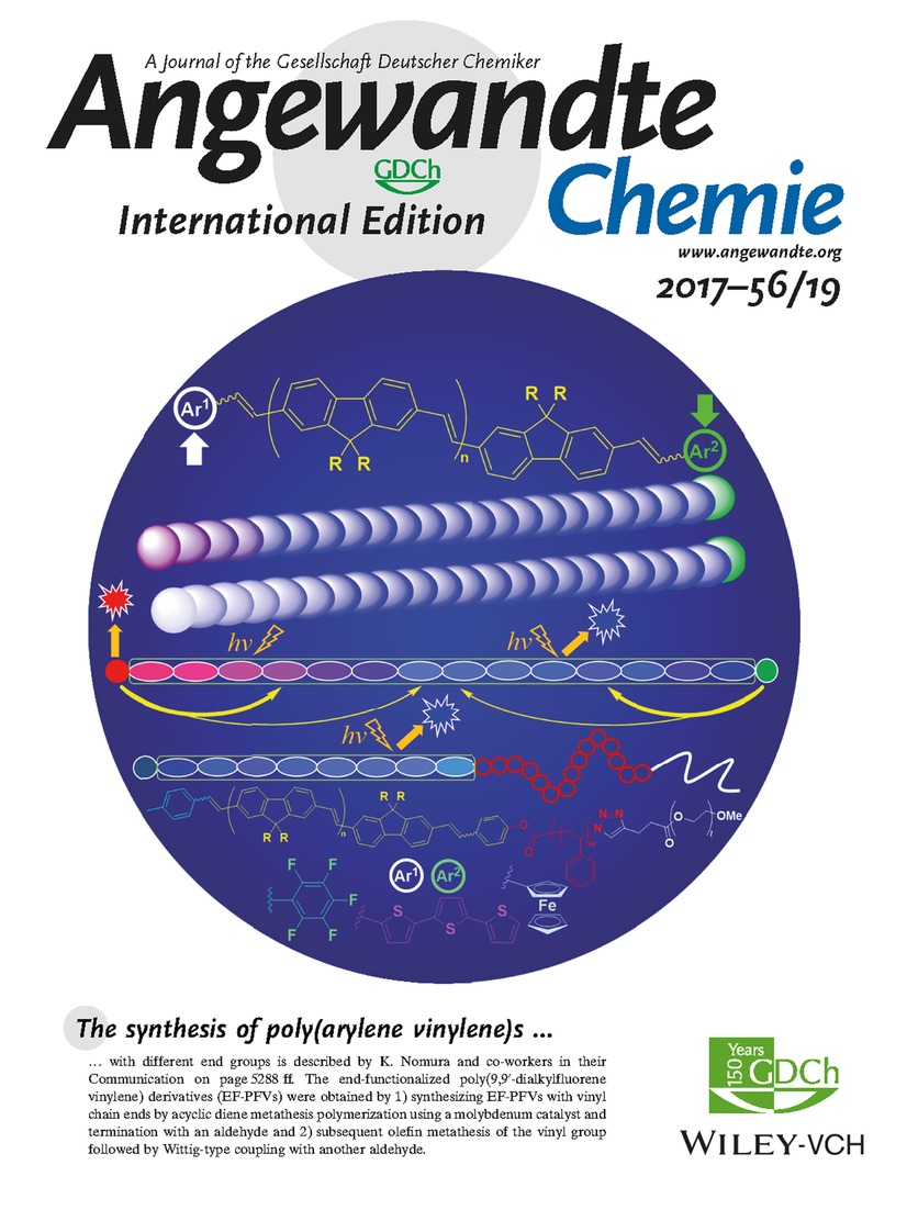 Inside Back Cover: Synthesis of Poly(arylene vinylene)s with Different End Groups by Combining Acyclic Diene Metathesis Polymerization with Wittig-type Couplings (Angew. Chem. Int. Ed. 19/2017) Volume 56 Issue 19, 2017