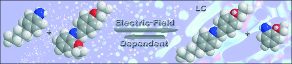 Electric-Field Modulation of Component Exchange in Constitutional Dynamic Liquid Crystals