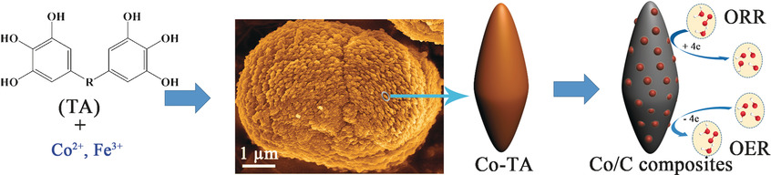 Hydrothermal Synthesis of Metal–Polyphenol Coordination Crystals and Their Derived Metal/N-doped Carbon Composites for Oxygen Electrocatalysis