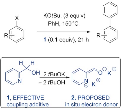 Double Deprotonation of Pyridinols Generates Potent Organic Electron-Donor Initiators for Haloarene–Arene Coupling