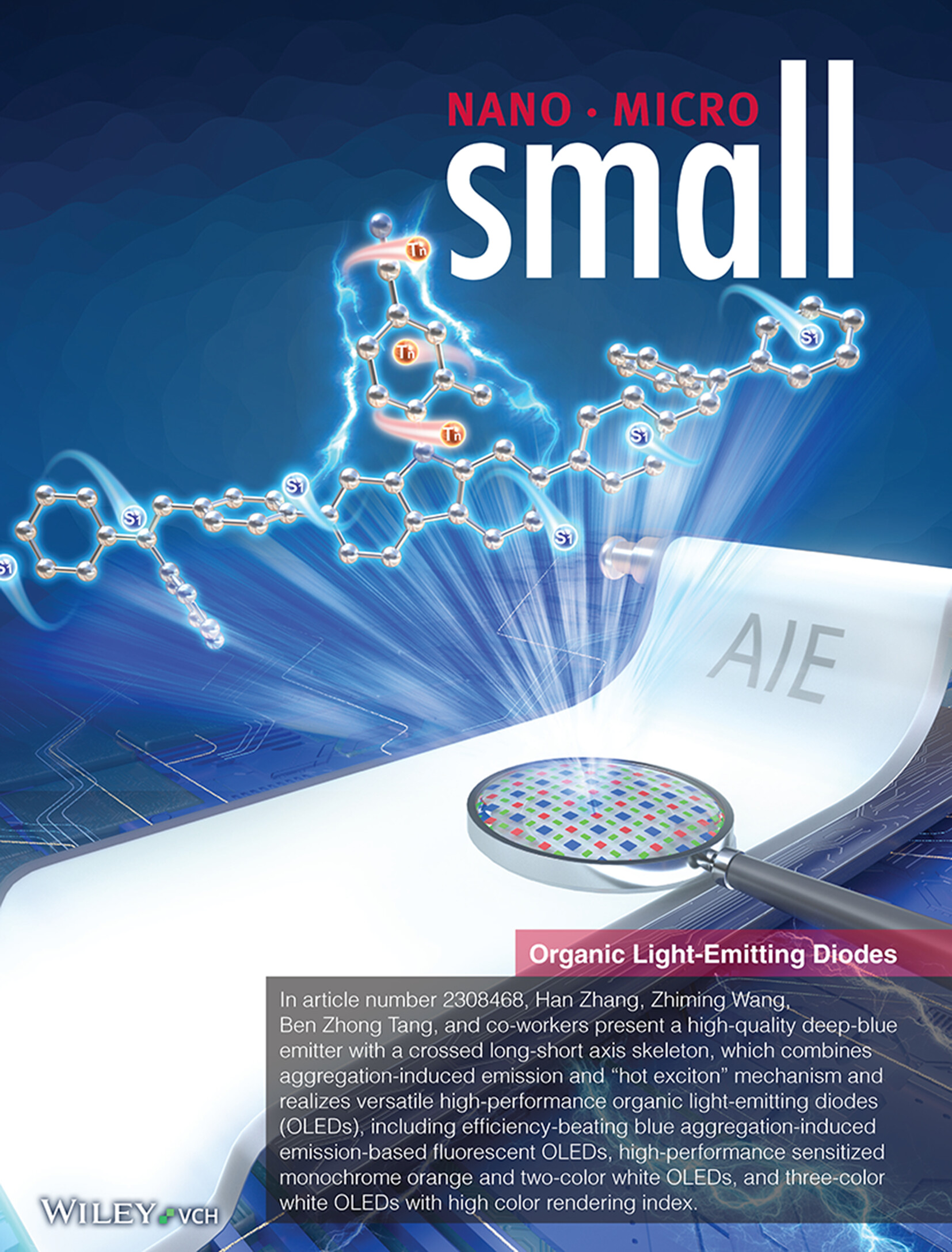 Creation of High-Quality Deep-Blue AIE Emitter with a Crossed Long-Short Axis Structure for Efficient and Versatile OLEDs (Small 18/2024) Volume 20 Issue 18, 2024
