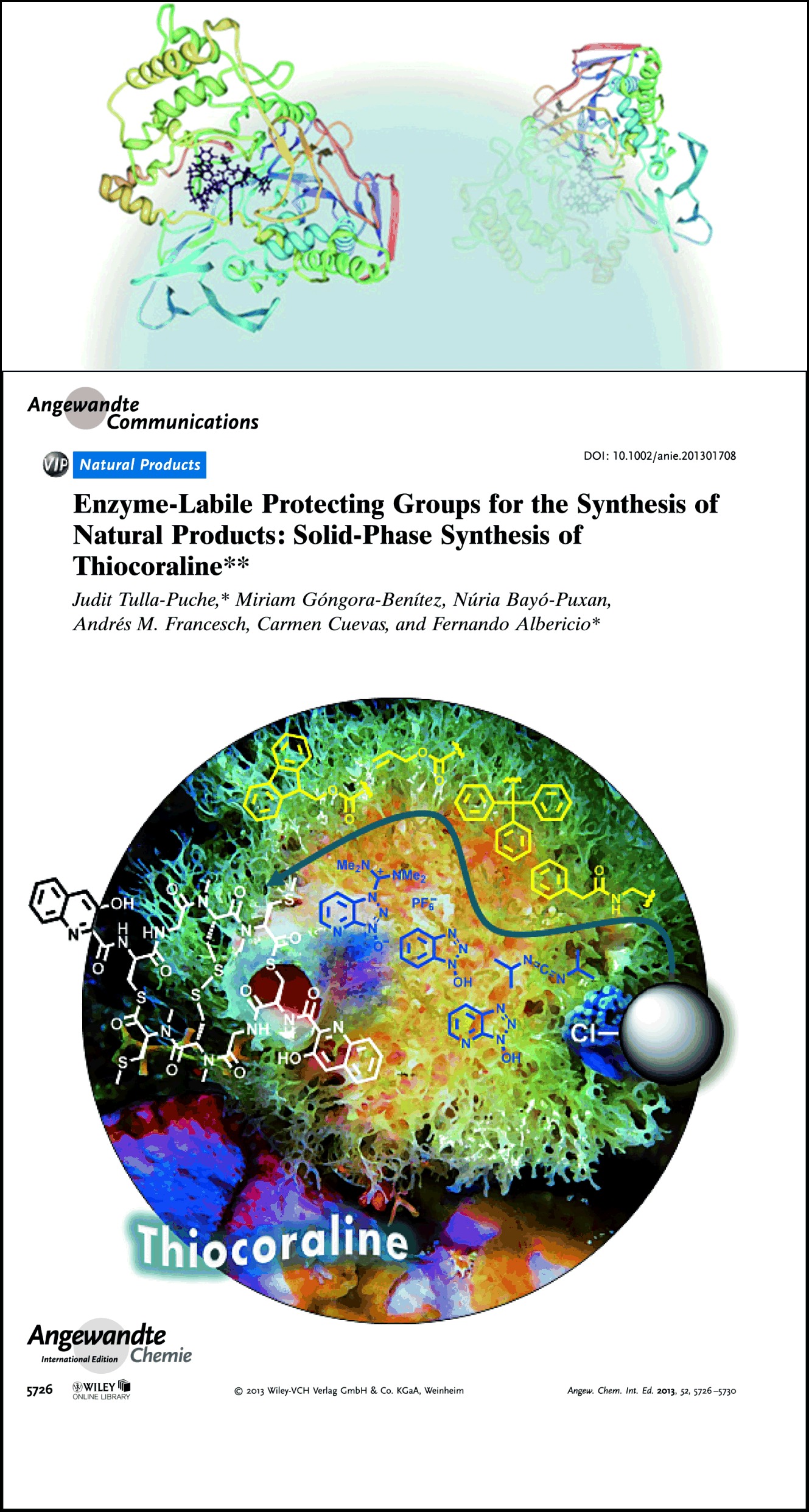 Enzyme-Labile Protecting Groups for the Synthesis of Natural Products: Solid-Phase Synthesis of Thiocoraline
