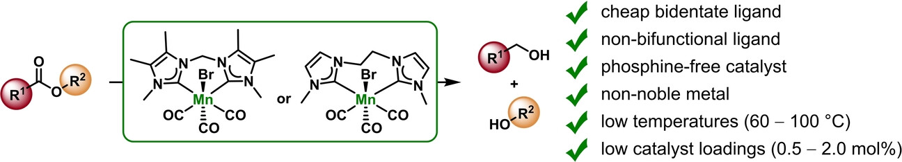 Bis(N-Heterocyclic Carbene) Manganese(I) Complexes: Efficient and Simple Hydrogenation Catalysts