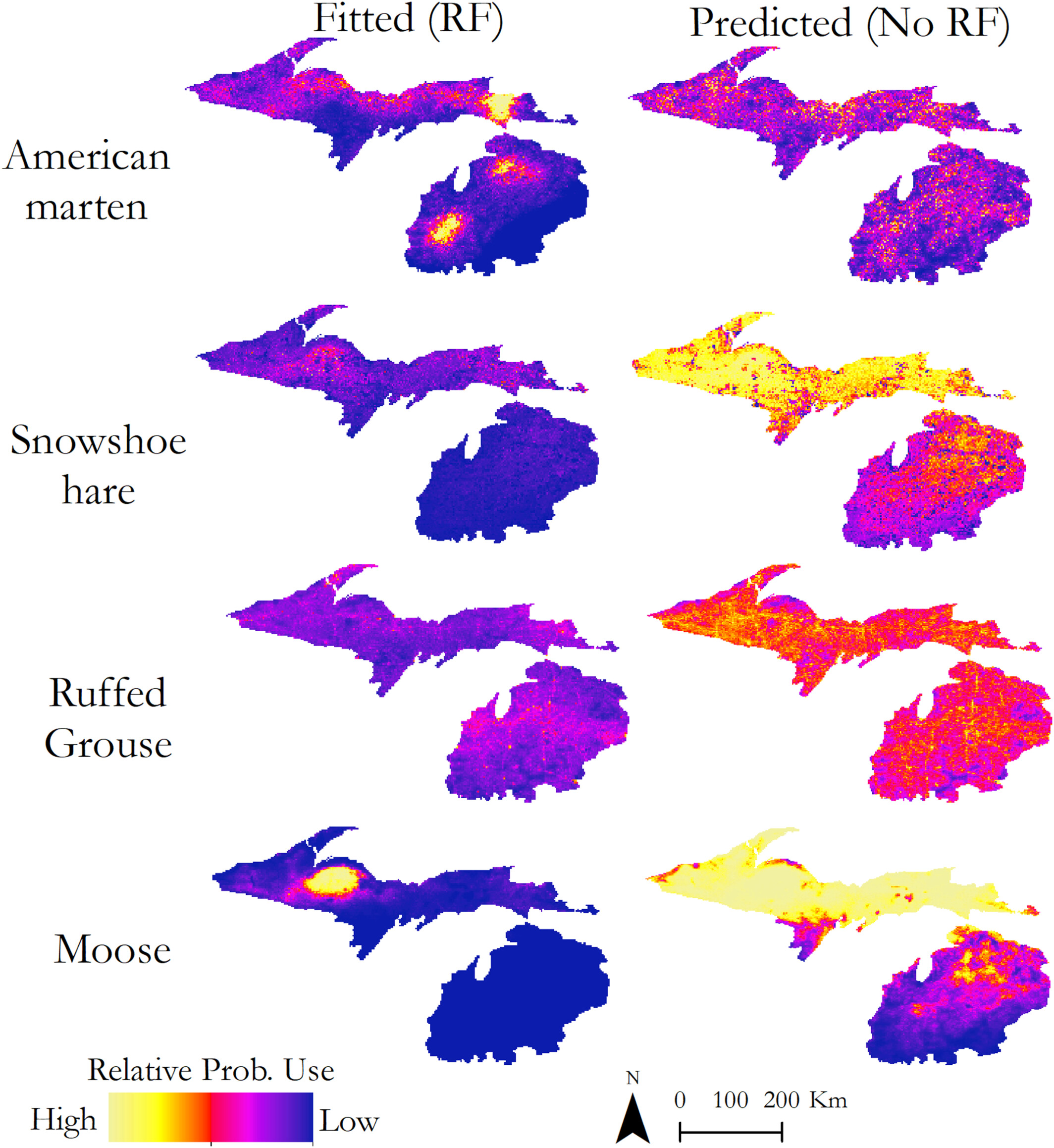Habitat and climatic associations of climate-sensitive species along a southern range boundary