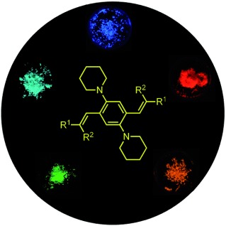 1,4-Bis(alkenyl)-2,5-dipiperidinobenzenes: Minimal Fluorophores Exhibiting Highly Efficient Emission in the Solid State