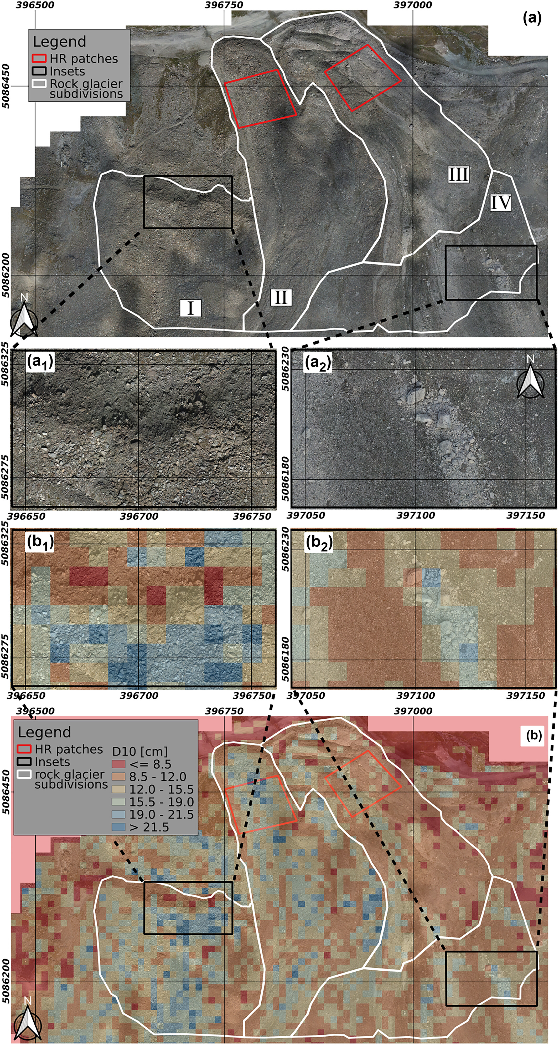 Distributed estimation of surface sediment size in paraglacial and periglacial environments using drone photogrammetry