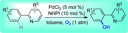 PdCl2 and N-Hydroxyphthalimide Co-catalyzed C<span class='icomoon'></span>H Hydroxylation by Dioxygen Activation
