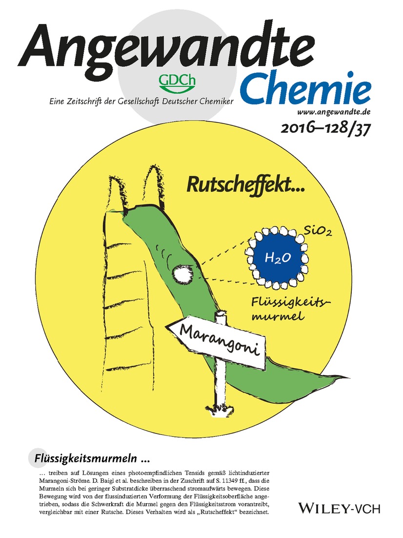 Innenrücktitelbild: Light-Driven Transport of a Liquid Marble with and against Surface Flows (Angew. Chem. 37/2016) Volume 128 Issue 37, 2016