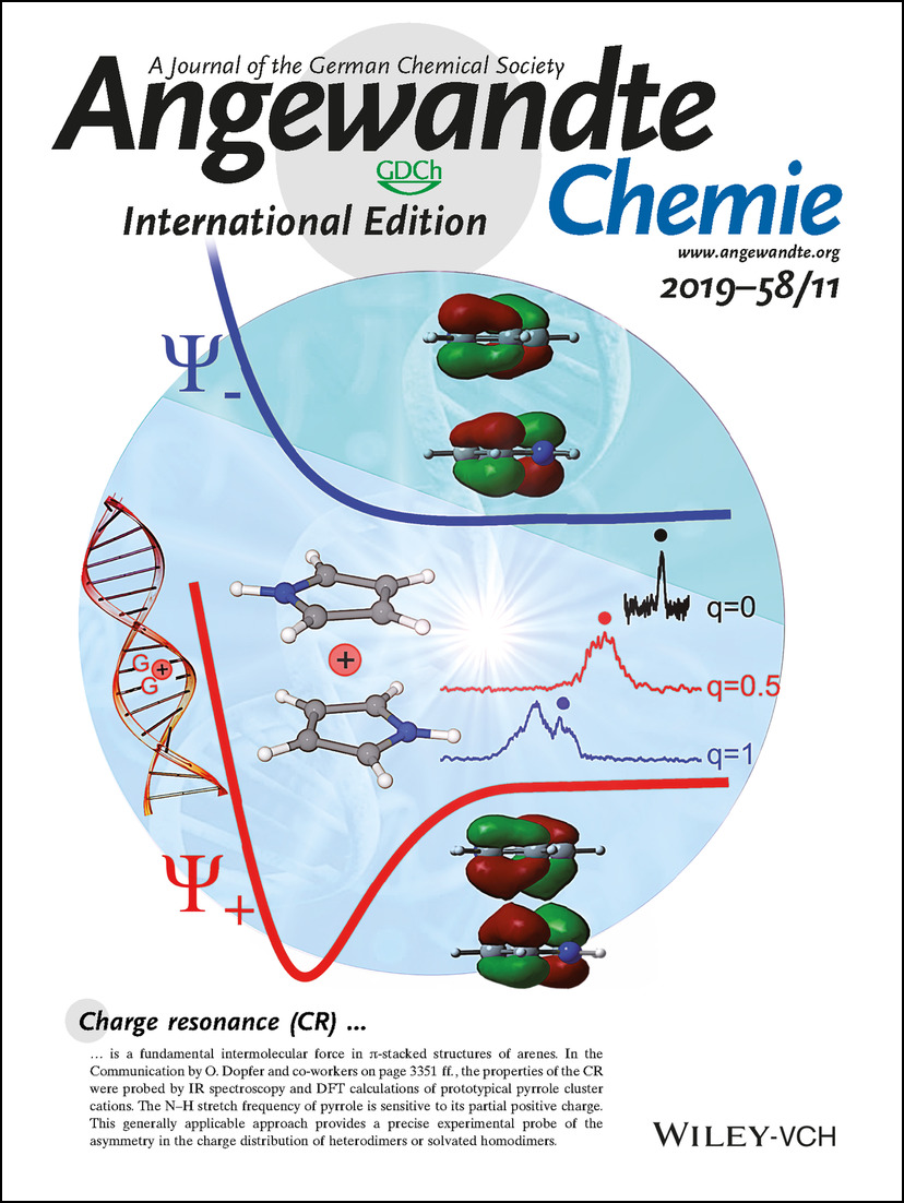 Inside Cover: Aromatic Charge Resonance Interaction Probed by Infrared Spectroscopy (Angew. Chem. Int. Ed. 11/2019) Volume 58 Issue 11, 2019