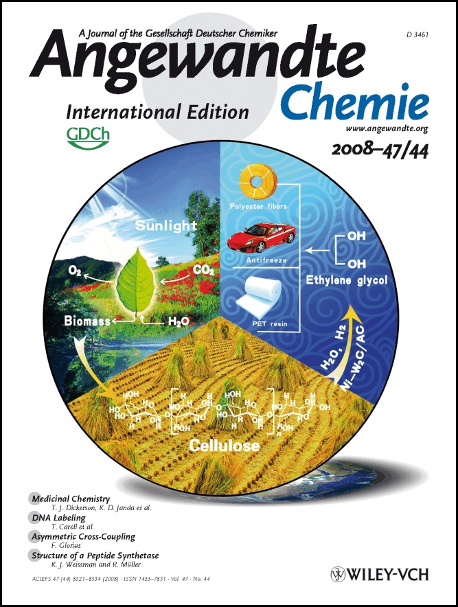 Cover Picture: Direct Catalytic Conversion of Cellulose into Ethylene Glycol Using Nickel-Promoted Tungsten Carbide Catalysts (Angew. Chem. Int. Ed. 44/2008)