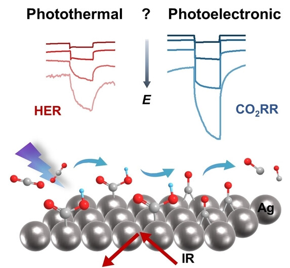Uncovering Photoelectronic and Photothermal Effects in Plasmon-Mediated Electrocatalytic CO2 Reduction