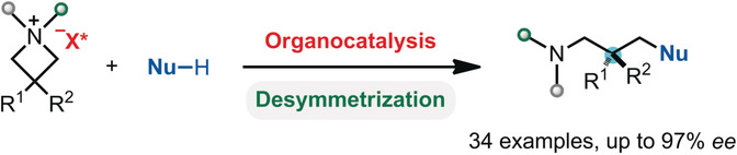 Counterion-Induced Asymmetric Control in Ring-Opening of Azetidiniums: Facile Access to Chiral Amines