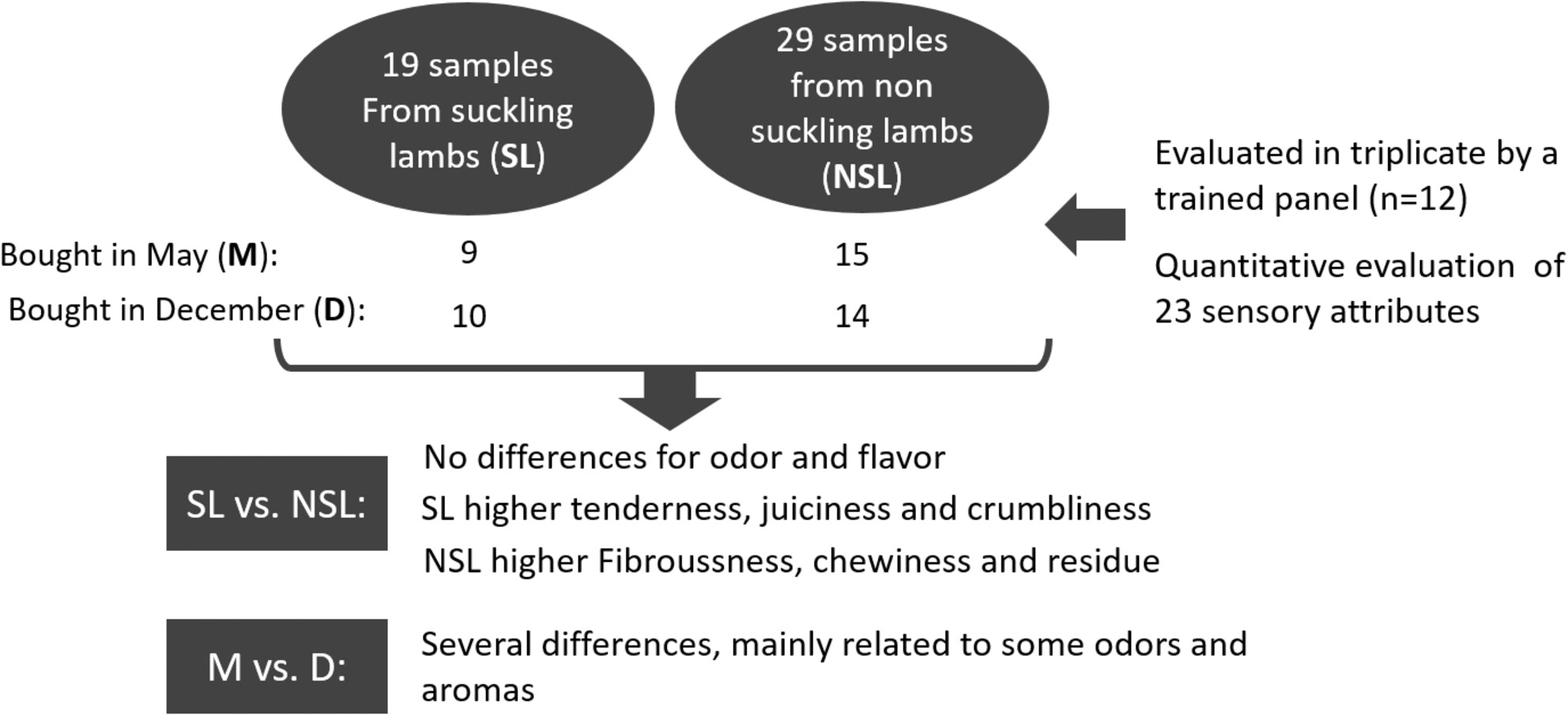Suckling or non-suckling? Sensory characterization of commercialized lamb meat according to feeding
