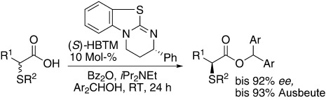 Nonenzymatic Dynamic Kinetic Resolution of α-(Arylthio)- and α-(Alkylthio)alkanoic Acids