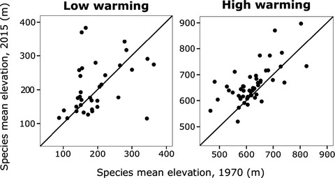 Four decades of plant community change along a continental gradient of warming