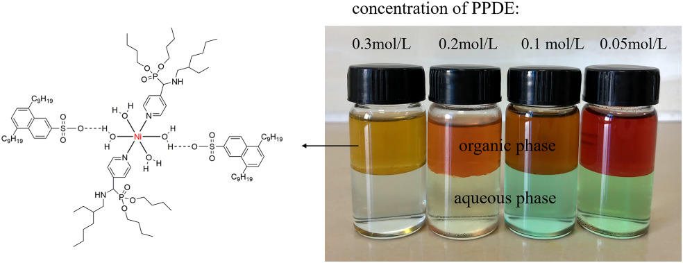 Mechanism of nickel extraction from sulfuric acid medium by synthesized α-aminophosphonate derivative