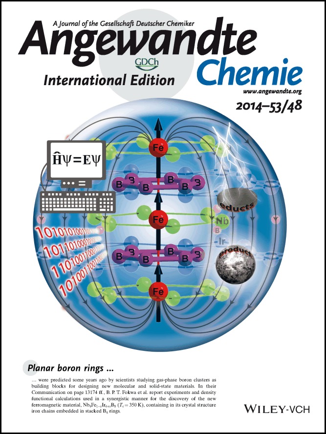 Back Cover: Unexpected Synergy between Magnetic Iron Chains and Stacked B6 Rings in Nb6Fe1−xIr6+xB8 (Angew. Chem. Int. Ed. 48/2014)