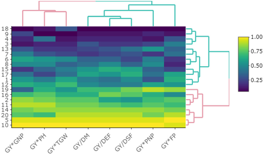 Trait profiling and genotype selection in oilseed rape using genotype by trait and genotype by yield*trait approaches