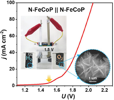 Highly N-Doped Fe/Co Phosphide Superstructures for Efficient Water Splitting