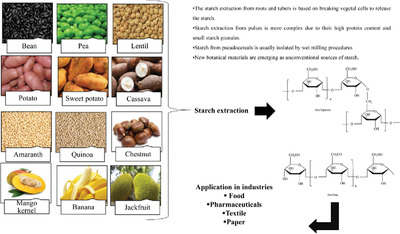 Methods for the Extraction of Roots, Tubers, Pulses, Pseudocereals, and Other Unconventional Starches Sources: A Review