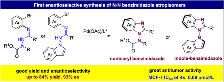 Enantioselective Synthesis of Benzimidazole Atropisomers Featuring a N-N Axis†