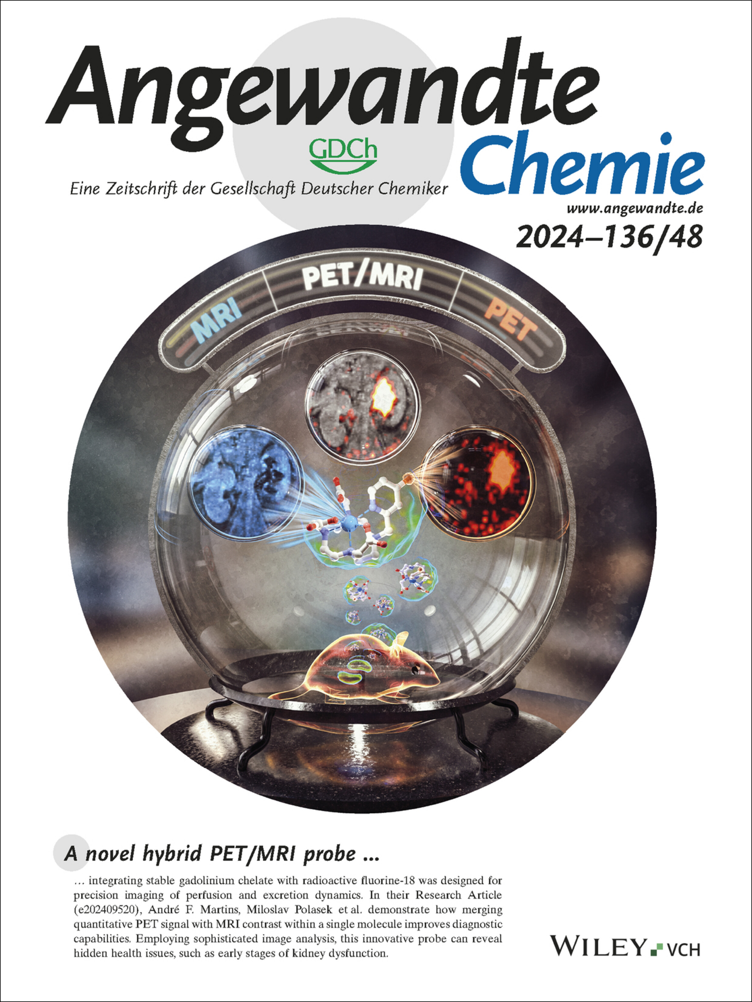 Rücktitelbild: Eine makrozyklische Hybrid-PET/MRT-Sonde für die quantitative Perfusionsbildgebung in vivo (Angew. Chem. 48/2024) Volume 136 Issue 48, 2024