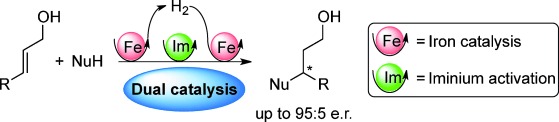 An Iron/Amine-Catalyzed Cascade Process for the Enantioselective Functionalization of Allylic Alcohols