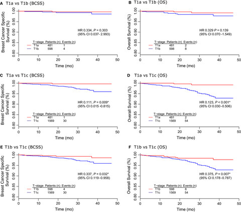 Would 1.0 cm be a more suitable cutoff to subdivide pT1 tumors in hormone receptor-negative and HER2-positive breast cancer?