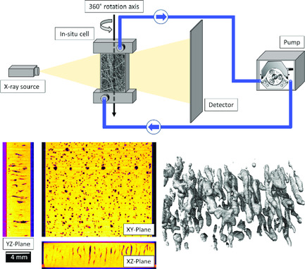 X-Ray-Computed Radiography and Tomography Study of Electrolyte Invasion and Distribution inside Pristine and Heat-Treated Carbon Felts for Redox Flow Batteries