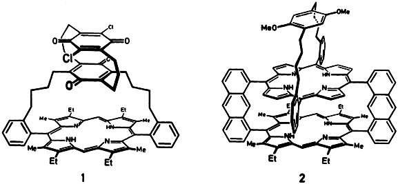 Synthesis and Properties of a Vertically Stacked Porphyrin(1)-Quinone(2)-Quinone Cyclophane