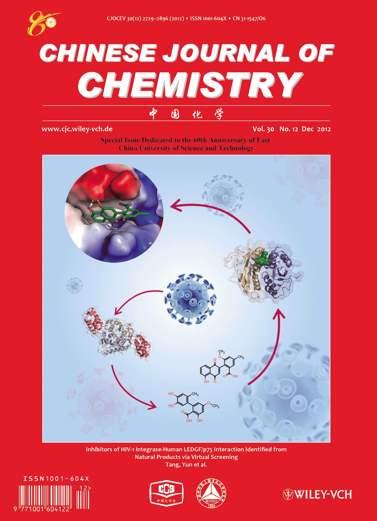 Cover Picture: Inhibitors of HIV-1 Integrase-Human LEDGF/p75 Interaction Identified from Natural Products via Virtual Screening (Chin. J. Chem. 12/2012)