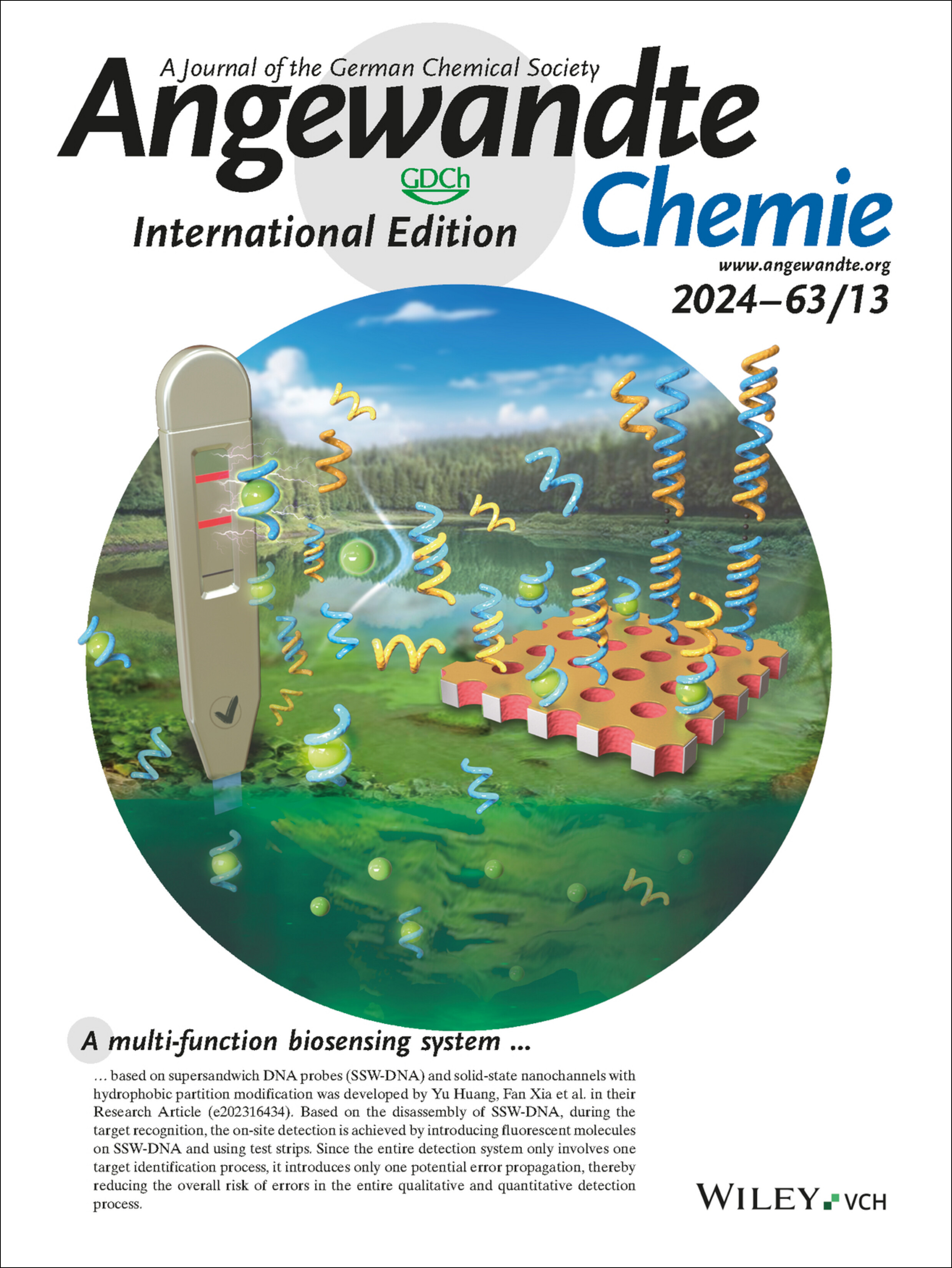 Back Cover: A Single Set of Well-Designed Aptamer Probes for Reliable On-site Qualitative and Ultra-Sensitive Quantitative Detection (Angew. Chem. Int. Ed. 13/2024) Volume 63 Issue 13, 2024