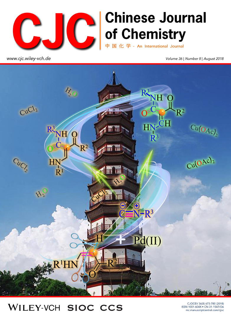 Cover Picture: Palladium-Catalyzed Intermolecular Oxidative Coupling Reactions of (Z)-Enamines with Isocyanides through Selective β-C(sp2)-H and/or C=C Bond Cleavage (Chin. J. Chem. 8/2018)