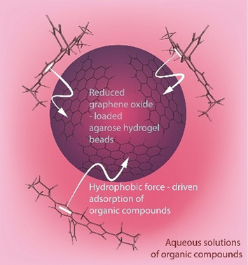 Hydrophobic-Force-Driven Removal of Organic Compounds from Water by Reduced Graphene Oxides Generated in Agarose Hydrogels