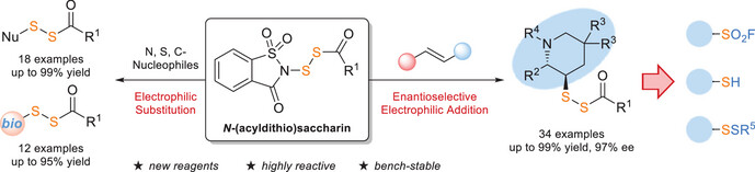 N-(Acyldithio)Saccharin: Design, Synthesis and Applications in Catalytic Enantioselective Disulfuration/Amination of Alkenes