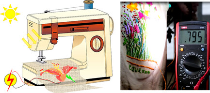 Embroidering a Light and Foldable Photovoltaic Gauze Kerchiefs