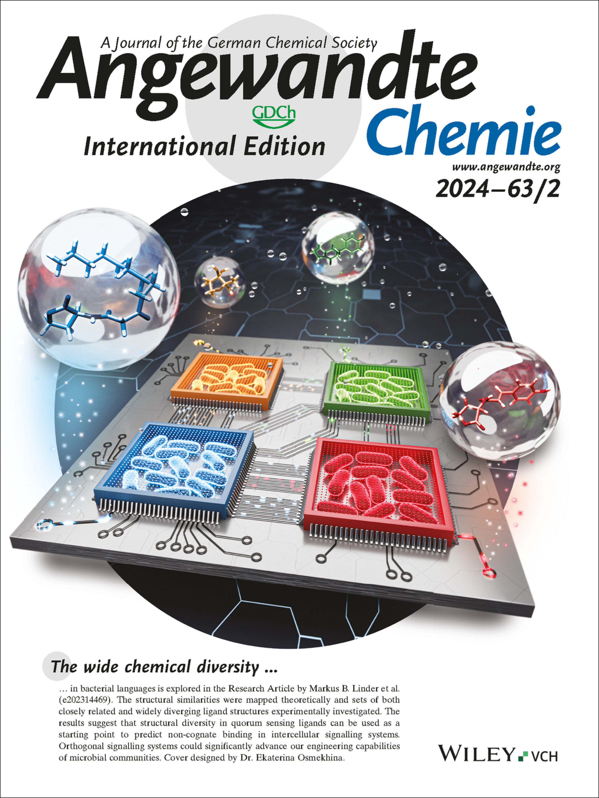 Back Cover: Exploration of Chemical Diversity in Intercellular Quorum Sensing Signalling Systems in Prokaryotes (Angew. Chem. Int. Ed. 2/2024) Volume 63 Issue 2, 2024