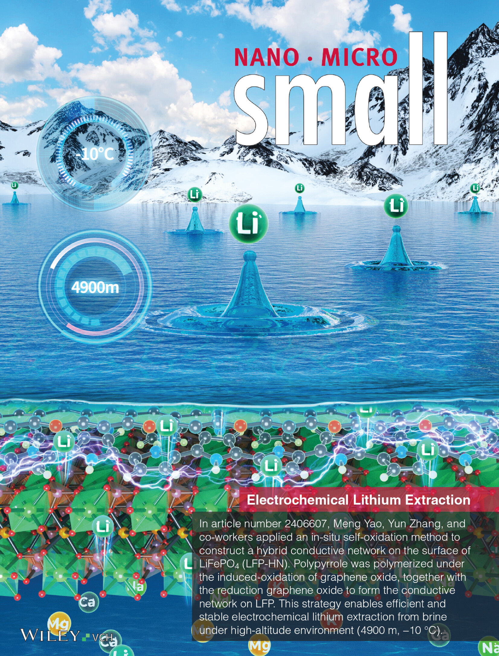 Self-Oxidated Hybrid Conductive Network Enables Efficient Electrochemical Lithium Extraction Under High-Altitude Environment (Small 3/2025) Volume 21 Issue 3, 2025