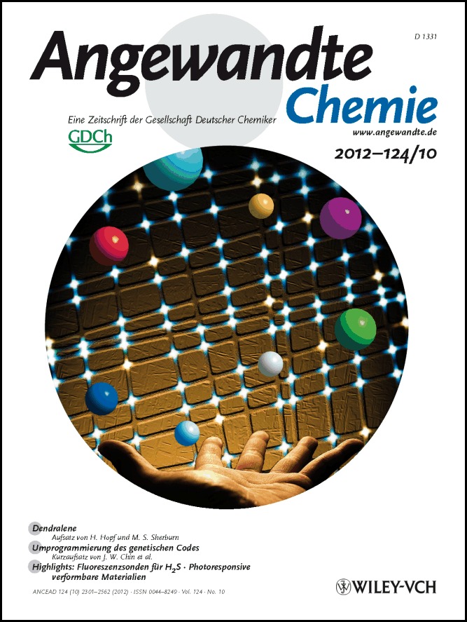Titelbild: Toward Wearable Sensors: Fluorescent Attoreactor Mats as Optically Encoded Cross-Reactive Sensor Arrays (Angew. Chem. 10/2012)