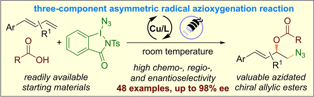 Photoinduced Copper-Catalyzed Asymmetric Three-Component Radical 1,2-Azidooxygenation of 1,3-Dienes