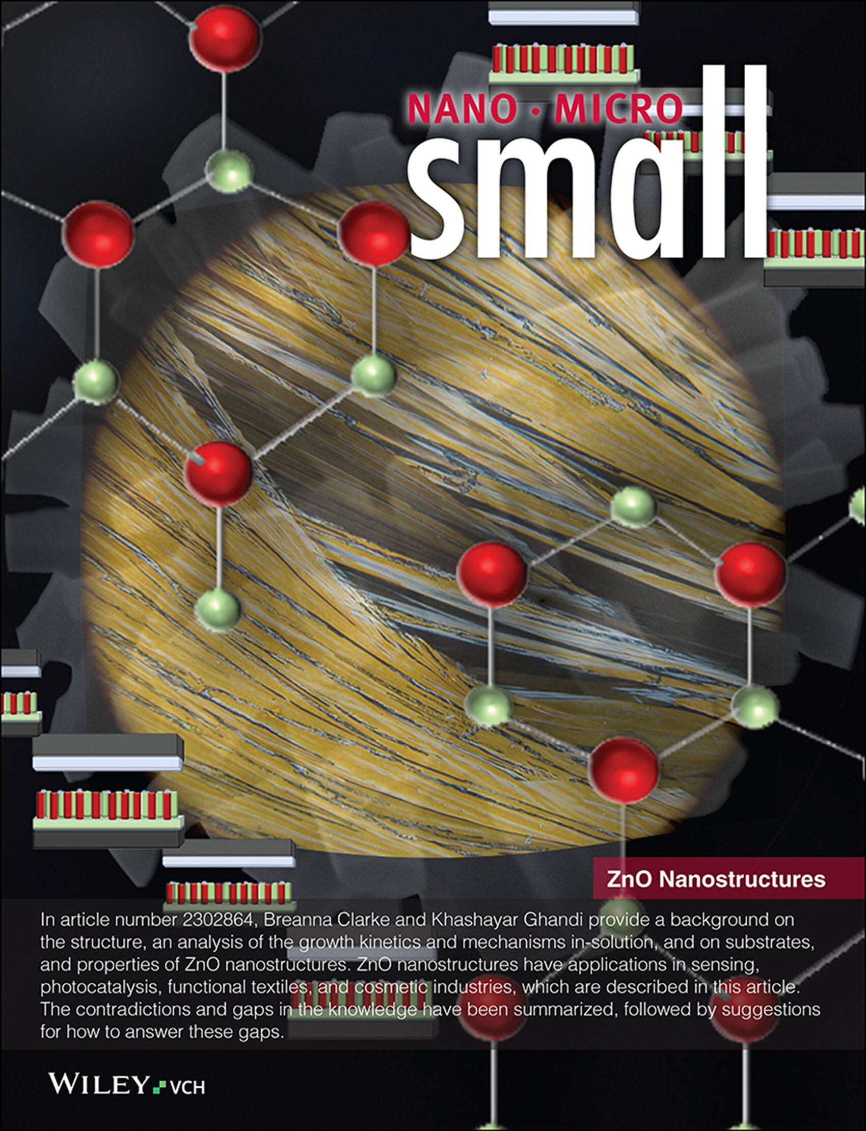 The Interplay of Growth Mechanism and Properties of ZnO Nanostructures for Different Applications (Small 44/2023) Volume 19 Issue 44, 2023