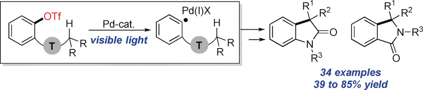 Visible-Light-Induced Palladium-Catalyzed Generation of Aryl Radicals from Aryl Triflates
