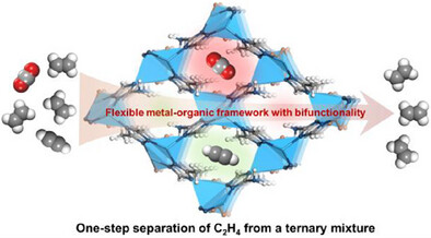 Engineering the Microporous Environment of Flexible Metal-Organic Frameworks with Bifunctionality for Promoting the Separation of Ethylene from a Ternary Mixture