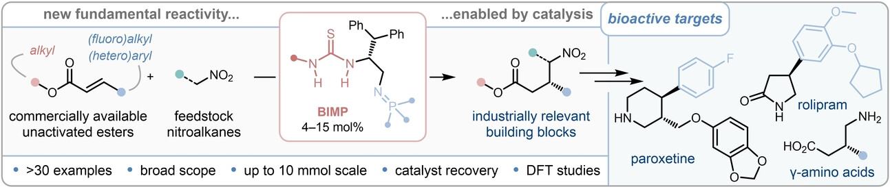 Bifunctional Iminophosphorane-Catalyzed Enantioselective Nitroalkane Addition to Unactivated α,β-Unsaturated Esters**