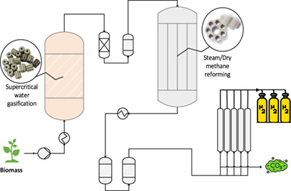 Catalytic Biomass Gasification in Supercritical Water and Product Gas Upgrading