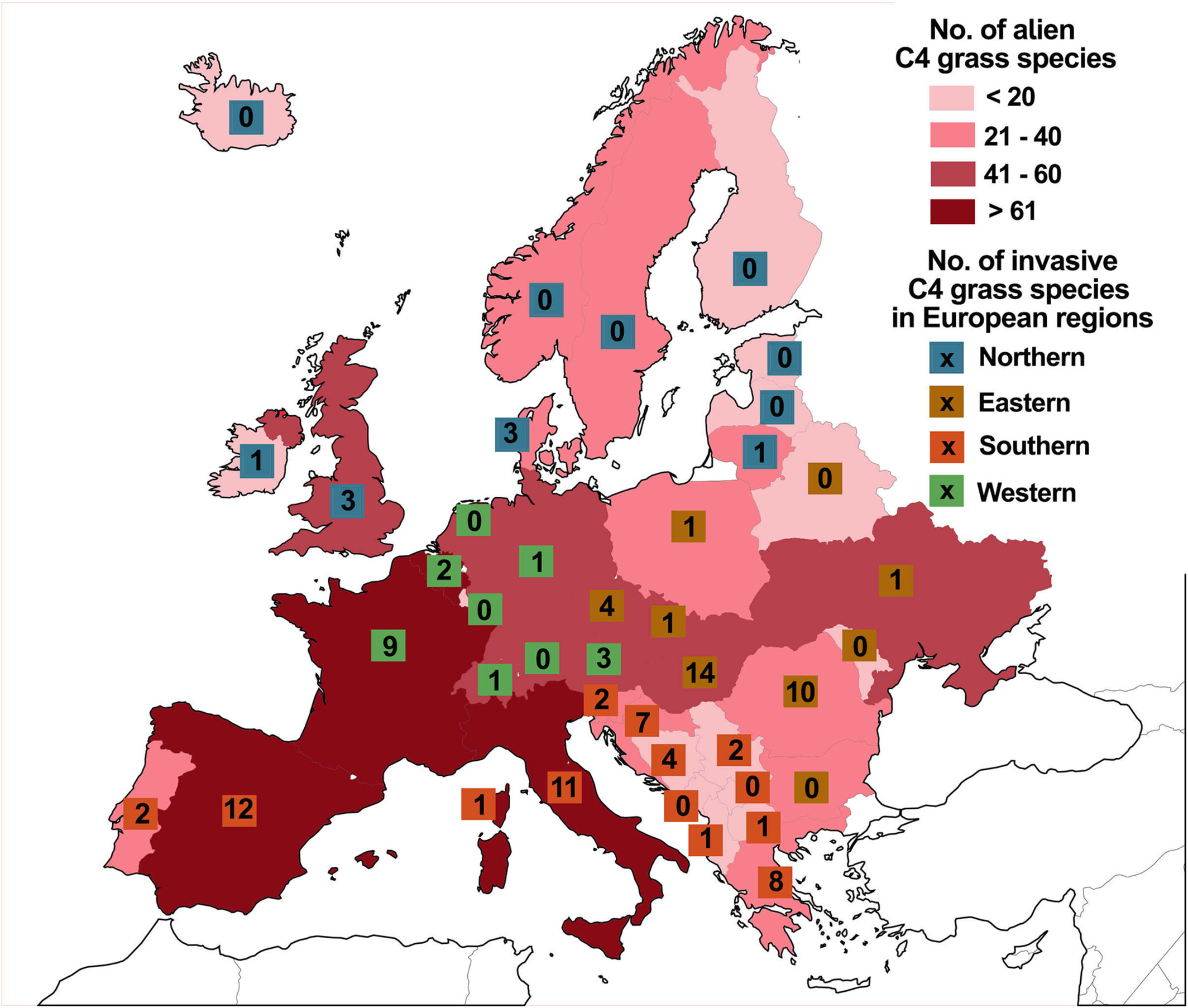 Enemy Behind the Gates? Predicted Climate Change and Land-Use Intensification Likely Speed Up C4 Grass Invasions in Europe